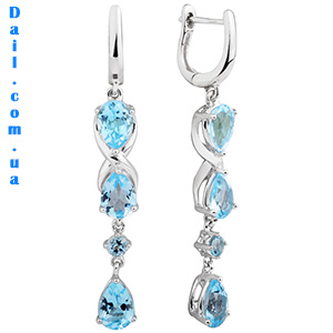 Серьги с голубыми камнями