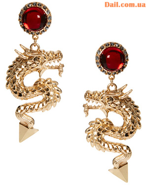 Серьги с красными камнями